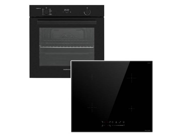 Daewoo Backofen-Set Einbauherd Pyrolyse + keenberk Induktionskochfeld Booster Touch-Slider, Pyrolyse-Selbstreinigung