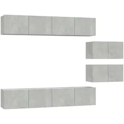 vidaXL 6-tlg. TV-Schrank-Set Betongrau Holzwerkstoff