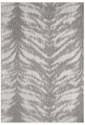 Domani Glam Textured Taupe Animal Print Rug