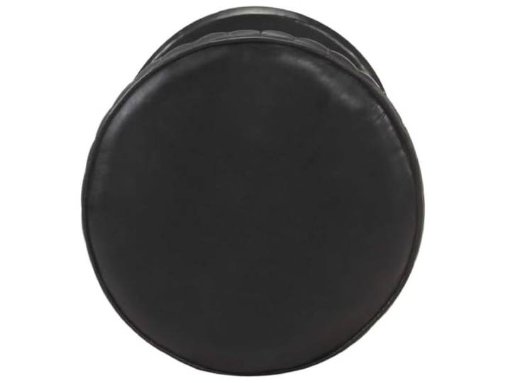 Barhocker aus echtem Leder, Schwarz, mit Fußstütze und Stahlrahmen Echtes Leder, Schwarz, Fußstütze, beschichteter Stahl, Restaurant, Bar, Wohnzimmer, Esszimmer, einfaches Bewegen, Sitzen