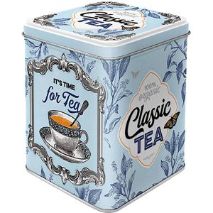 Nostalgic-Art Teedose Classic Tea, aus Metall, für 100g losen Tee, mit Motiv, 7,5 x 9,5 x 7,5 cm