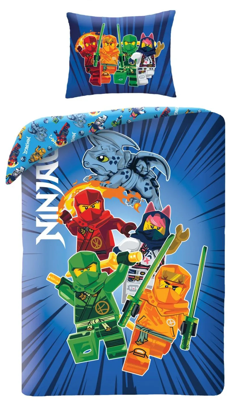 Lego Ninjago dekbedovertrek voor kinderen, 140 x 200 cm
