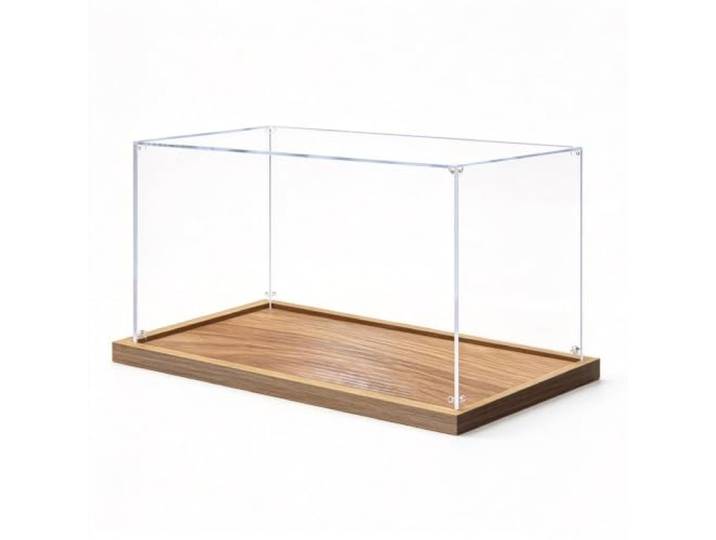 Acryl Vitrine Acryl-Vitrine Schnappverschluss Verstärktem Holzsockel Acryl-Vitrine 30 40 50 60 70 80 cm Länge – Klare Boxen für Miniaturen/ Actionfiguren(45x45xH45cm/18x18x18in)