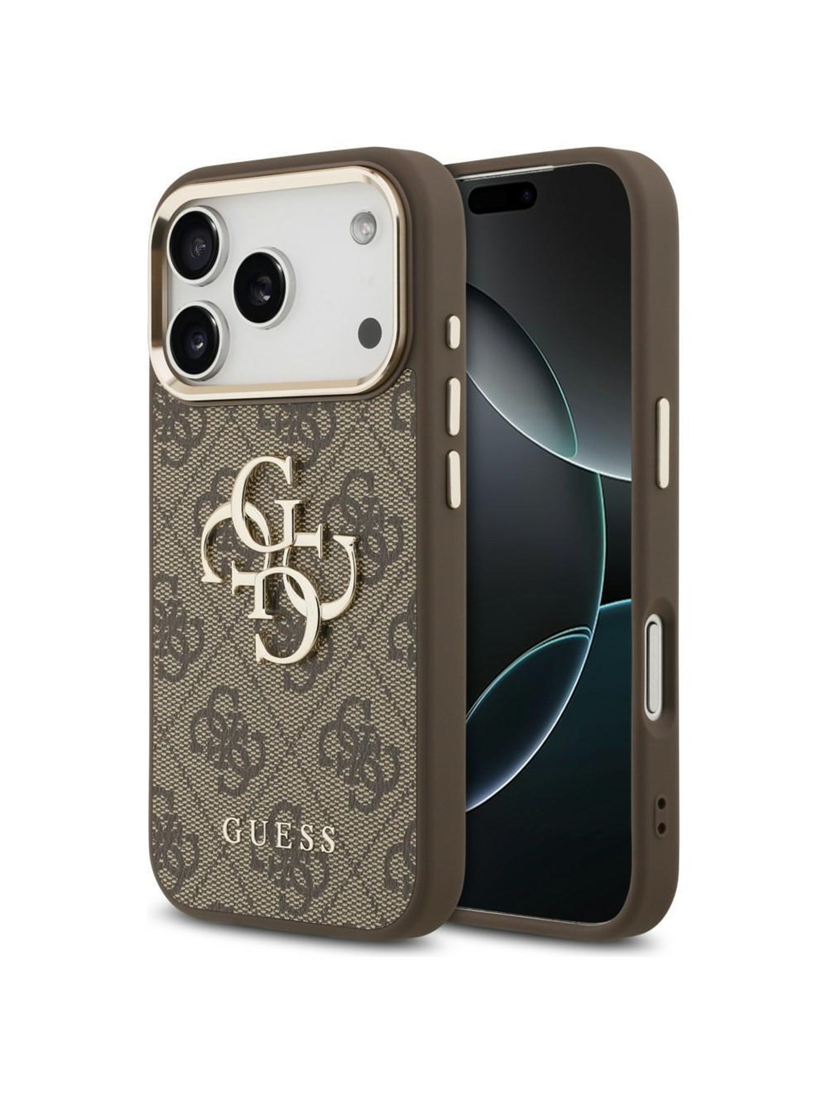 GUESS 4G Big 4G Classic Logo Case for iPhone 17 Pro / 18 Pro - Brown and Gold