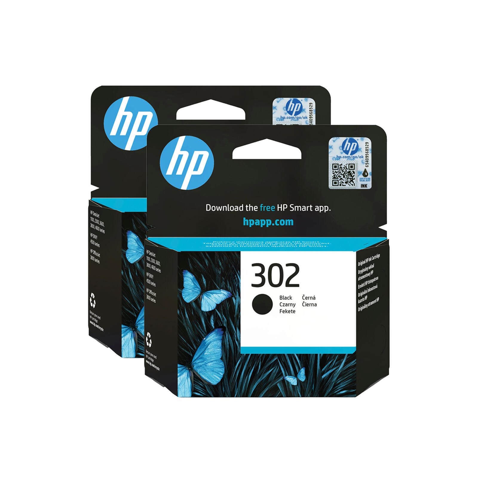 HP Inc. HP Original 302 Druckerpatronen - Doppelpack schwarz (2x F6U66AE) OPF6U66AE#UUS