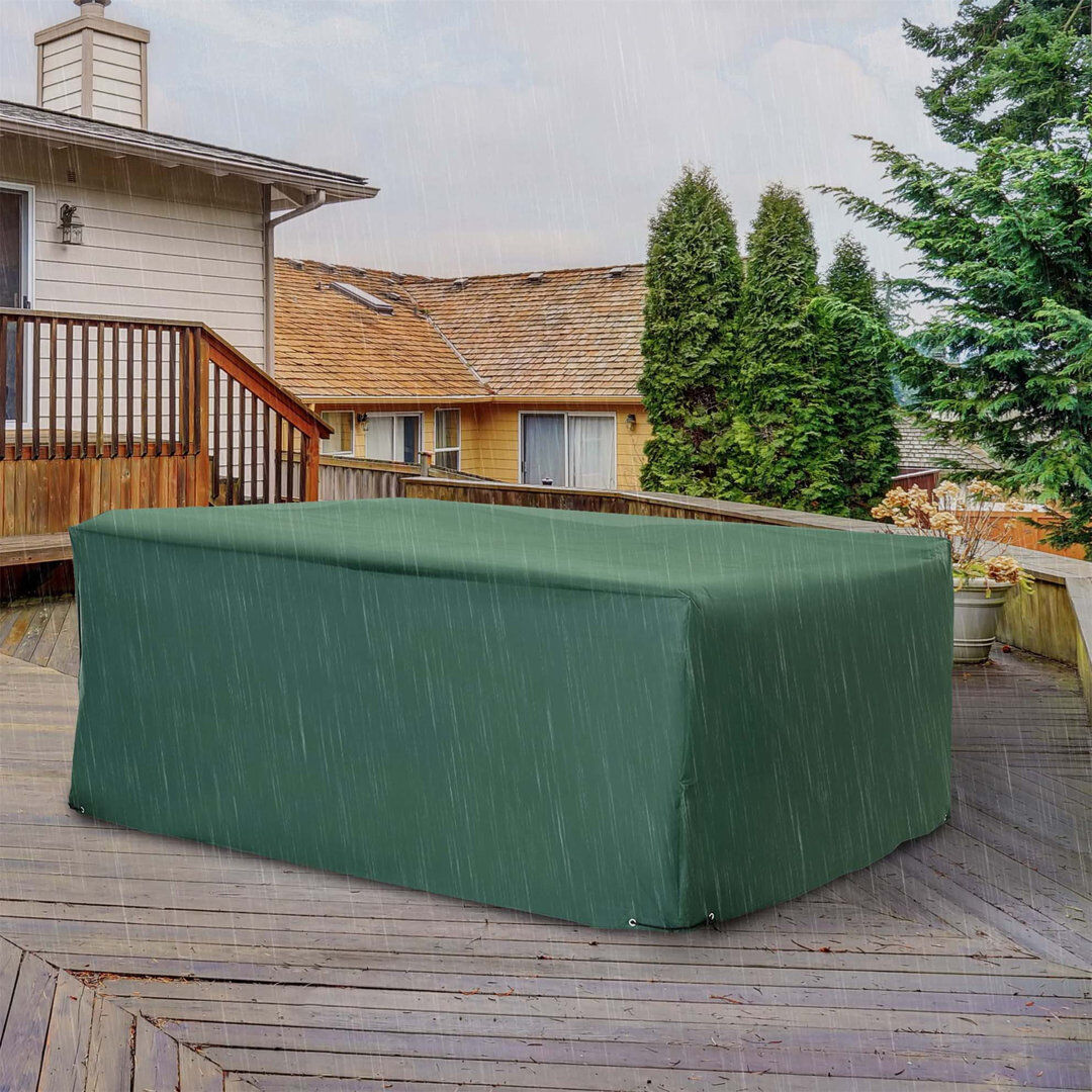Dakota Fields Ceceilia 210 cm W Outdoor Patio Dining Set Cover Green 80cm H X 210cm W X 140cm D