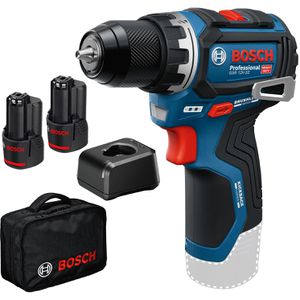 Bosch Akku-Bohrschrauber GSR 12V-32, 12V / 2,0Ah, mit 2 Akkus, Schnellladegerät und Tasche