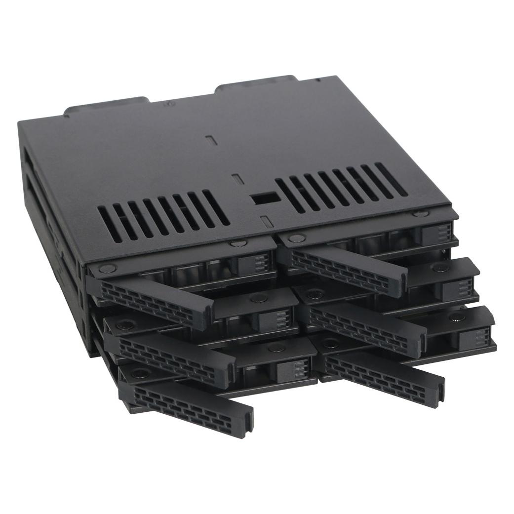 Icy Dock 6x 2.5 SATA/SAS in 1x 5.25 bay mobile rack screwless trays (589309)