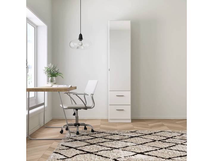 Drehtürenschrank III 47 x 210cm Weiß/Alpinweiß