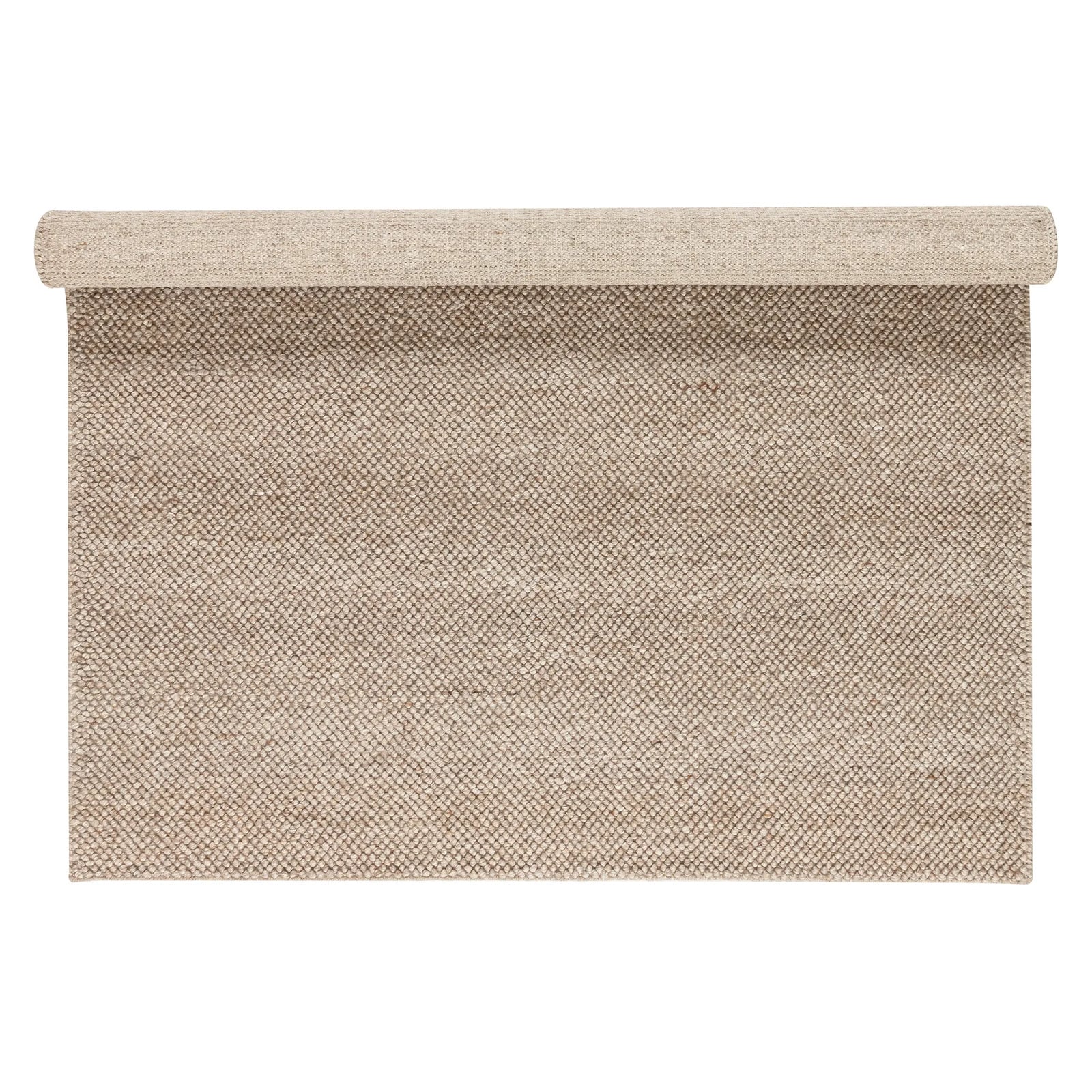 Scandi Living Flock wollen vloerkleed beige 170 x 240 cm