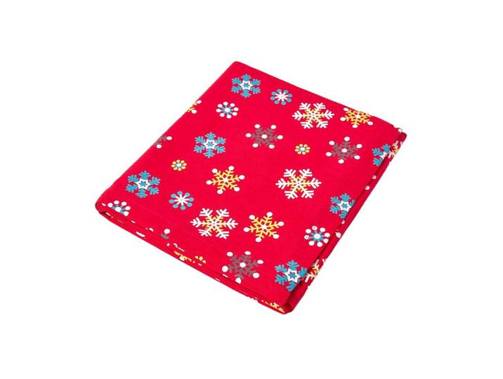 TISCHDECKE Weihnachten, rot mit Schneeflocken, 137/178 cm