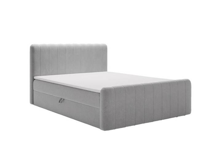 Graingold Boxbett Osteno 140x200 Grau, 140x200 cm, Schlafzimmer, Betten, Boxspringbetten