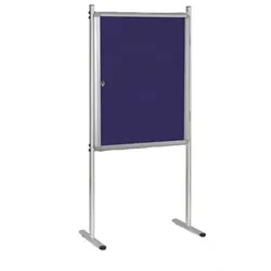 Interne Informationstafel auf Ständer, 720 x 980 mm, Textil, blau, einseitig