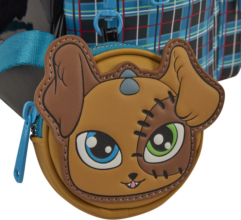 Loungefly Monster High Frankie Stein Cosplay Mini Backpack with Coin Bag, Blue, 22.8 cm x 26.6 cm x 11.4 cm, Officially Licensed