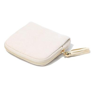 Reise-Schmucketui, kleine, hochwertige Aufbewahrungstasche mit großem Fassungsvermögen und Quasten, Geschenkidee für Frauen, Beutel mit Reißverschluss, Schmuckorganizer aus Samt zur Aufbewahrung von