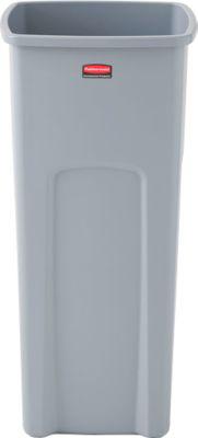Rubbermaid Abfallbehälter Untouchable, quadratisch, mit Klemmschlitz, L 394 x B 419 x H 836 mm, 87 l, Kunststoff, grau