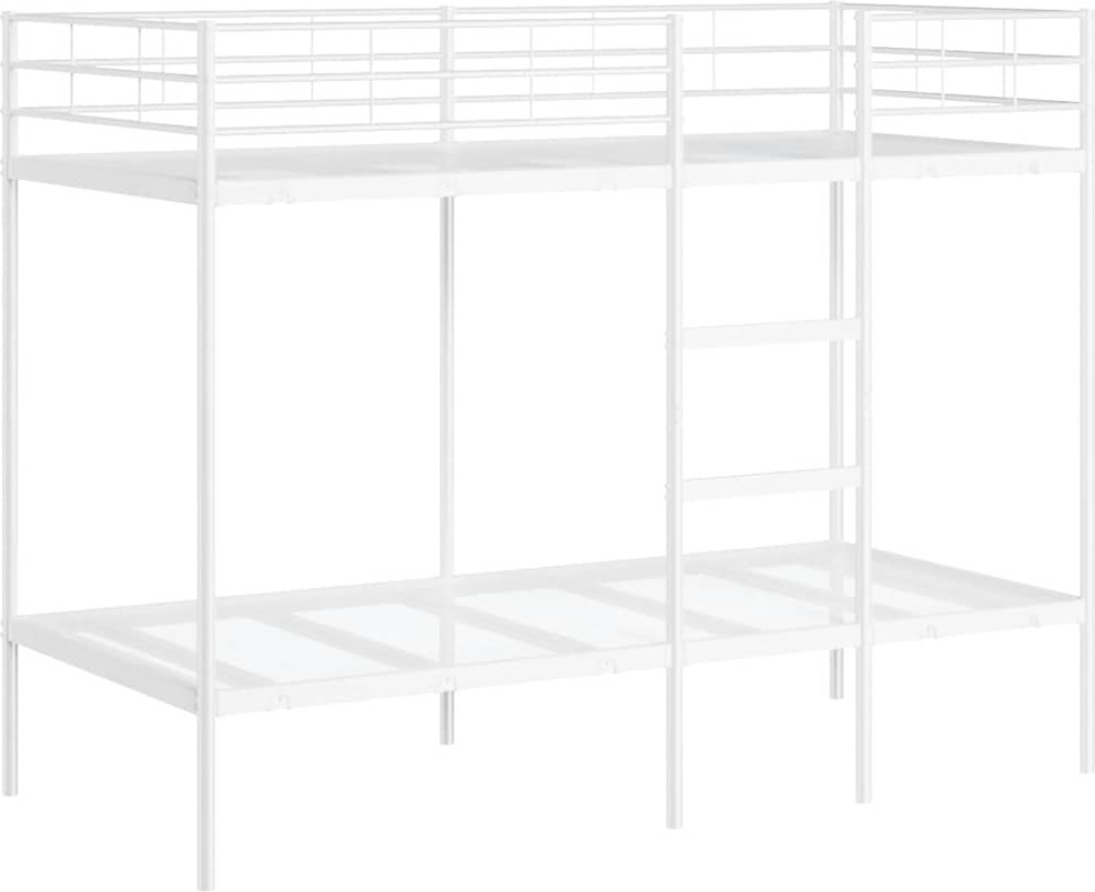 Etagenbett ohne Matratze Weiß 100x190 cm Stahl
