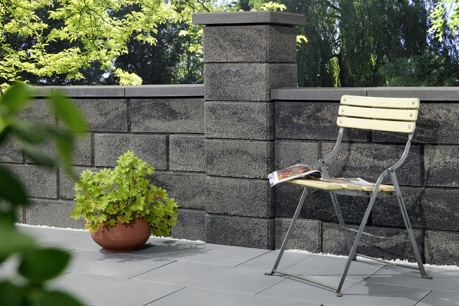 Primaster Mauerstein Garten 50 x 25 x 20 cm grau anthrazit nuanciert