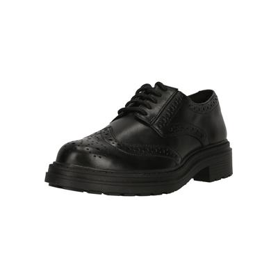 Schnürschuh CLARKS "Orinoco3 Derby", Damen, Gr. 37, schwarz, Leder, Schuhe Schnürschuh, mit stilvollen Ziernähten