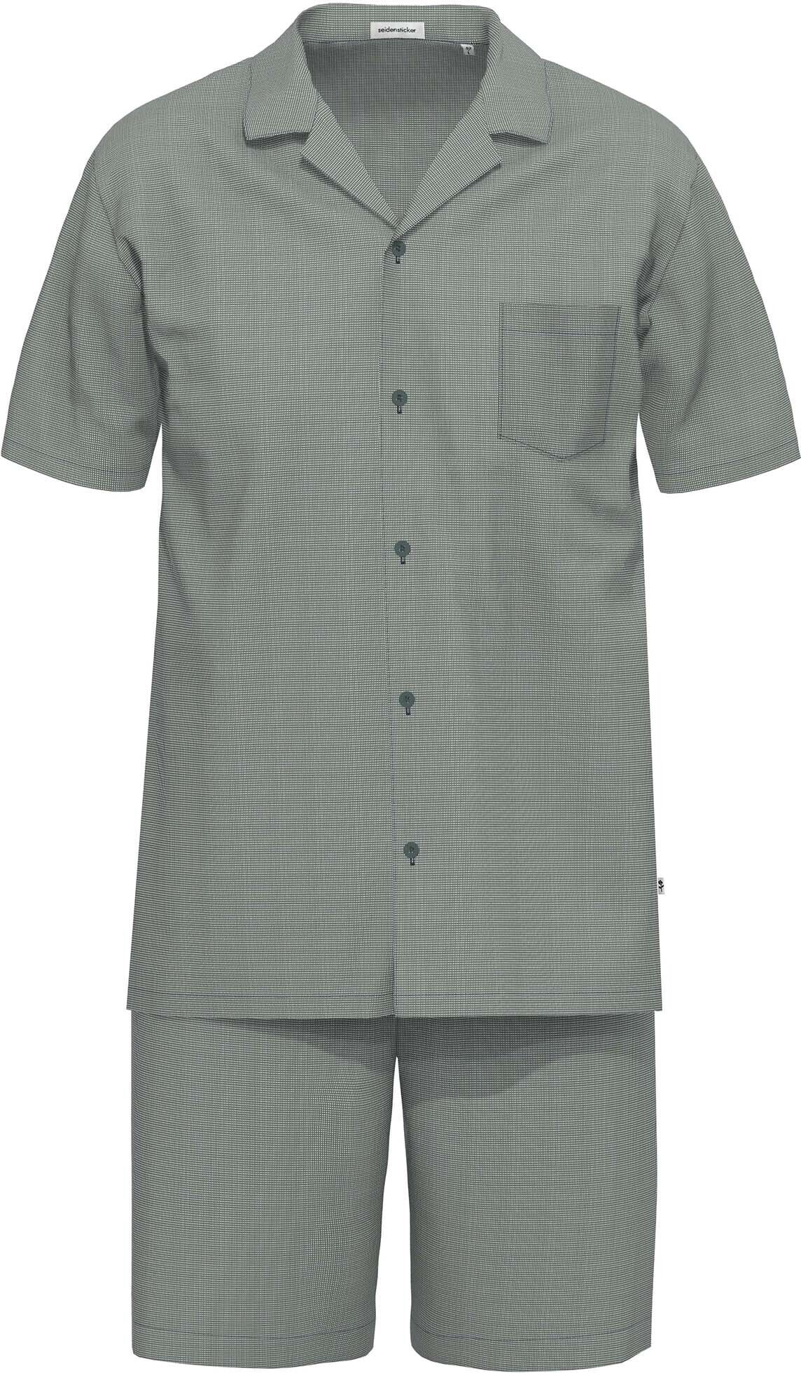 Schlafanzug SEIDENSTICKER "Herren Schlafanzug kurz bodywear", Herren, Gr. 58, grau (anthrazit), Homewear-Sets Schlafanzug
