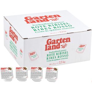 Gartenland Fruchtaufstrich passiert, Ribisel Rote Johanisbeere, vegan, 35% Fruchtgehalt, Portionspackungen, je 25 g, 100 Stück