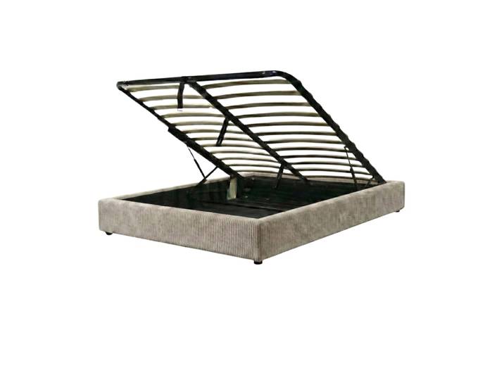 Lit coffre gris design et fonctionnel 90x190cm