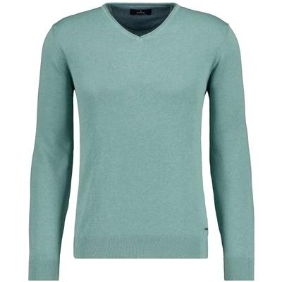 V-Ausschnitt-Pullover RAGMAN, Herren, Gr. 52, grün (grün, 388), Strick, 100% Baumwolle, Pullover