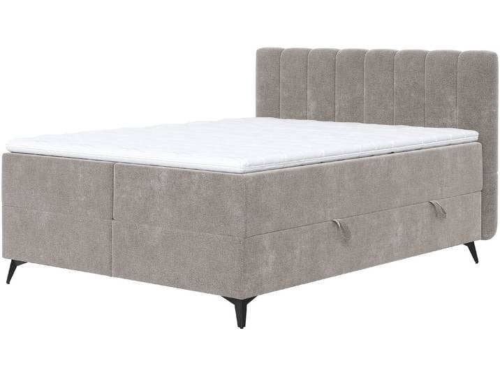 Boxbett, Polyester-Mix, Grau, 185×210 cm, Inkl. Bettkasten & Topper, Cotta