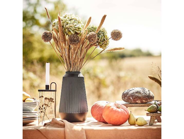 Vase FINJA Ø 18cm Schwarz/Schwarz