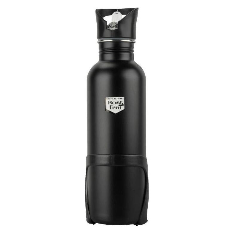 Fischer Trinkflasche Edelstahl m Halter sw 750ml (0.75 l) (FIS-86057)