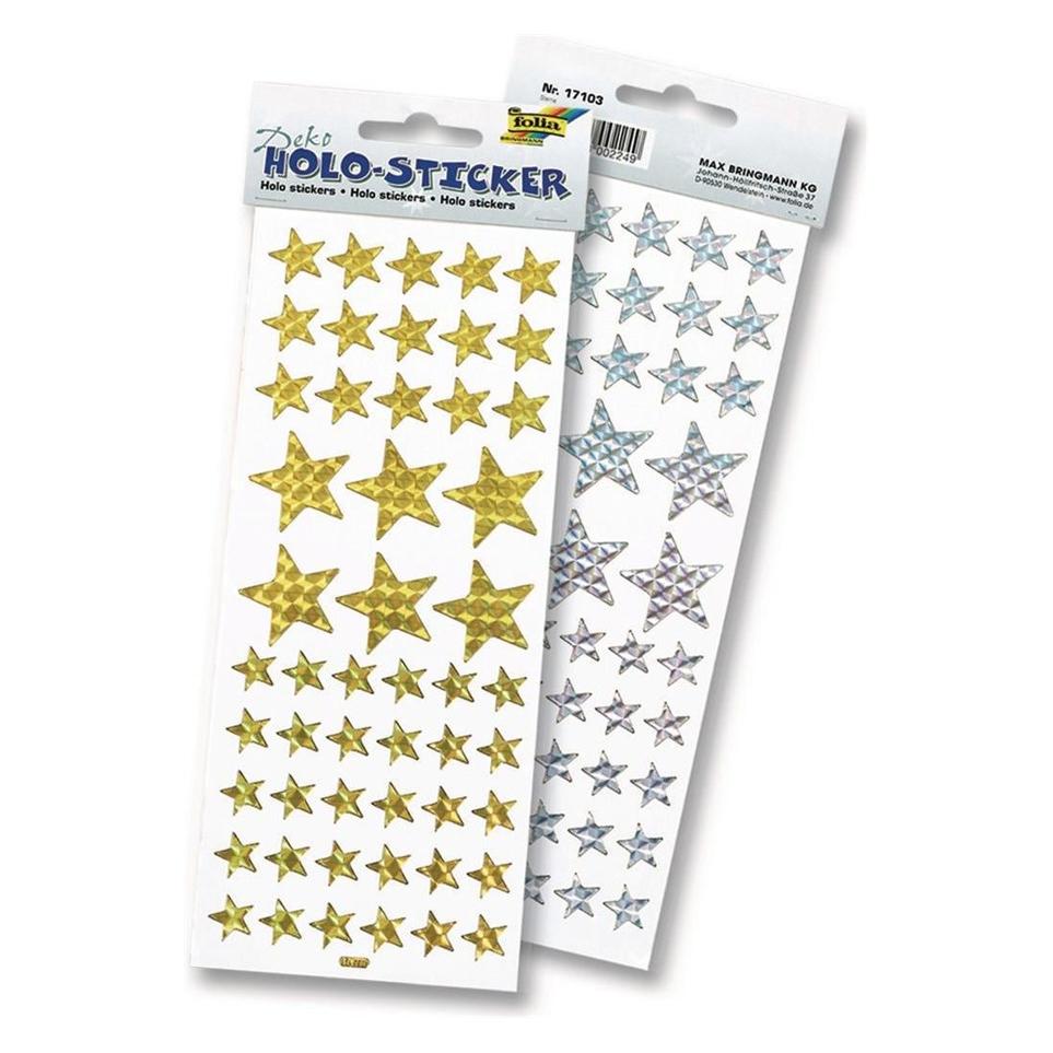 Folia Weihnachtssticker Holo Sterne (102 Sticker) (17103)