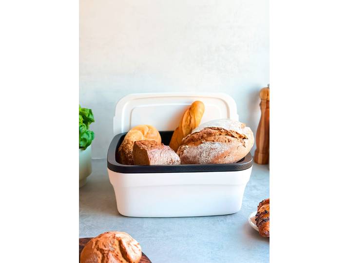 Tupperware BreadSmart Brotbehälter, Weiss-Schwarz, BreadSmart Junior