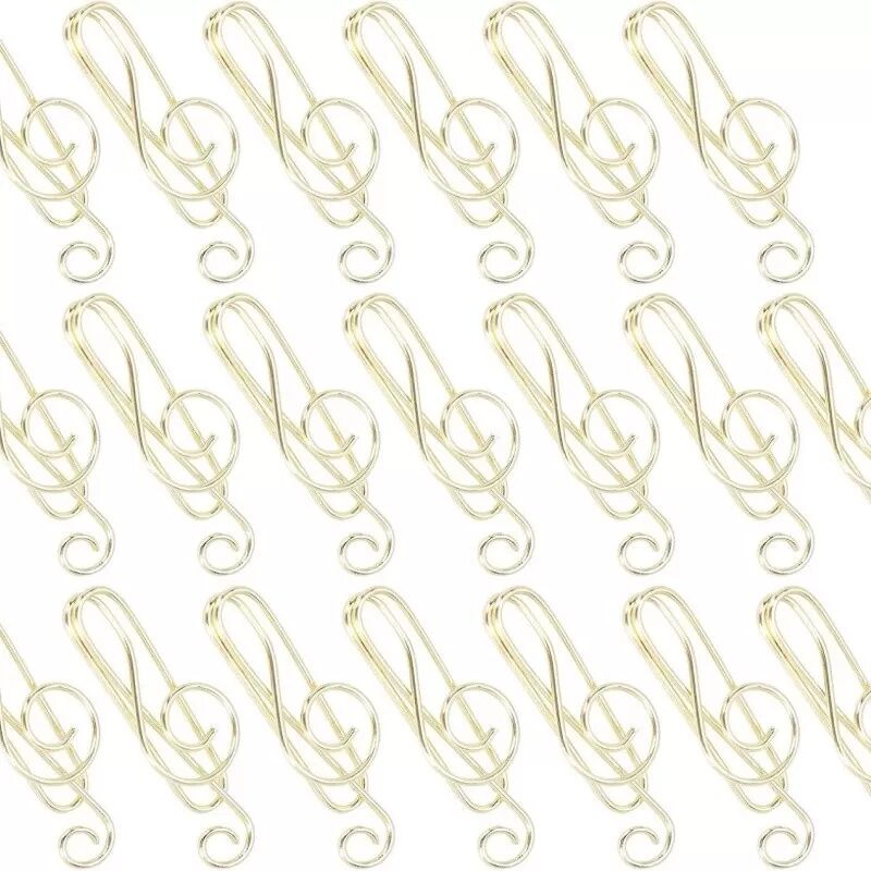 INF Noten-Büroklammern – 50er-Pack, Metall-Büroklammern für Büro, Schule und Lesezeichen Gold