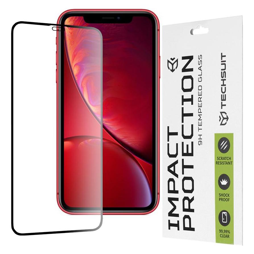 Techsuit - 111D Full Cover / Full Glue Glass - iPhone 11 / iPhone XR - Black (Apple iPhone 11, Apple iPhone XR) (56338205)