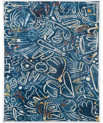 Katie Merz SPORTSGLYPHS Baseball Area Rug