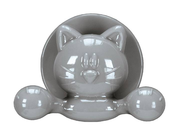 Kleine Wolke Wandhaken Jolly Cat Platin 8.3 cm