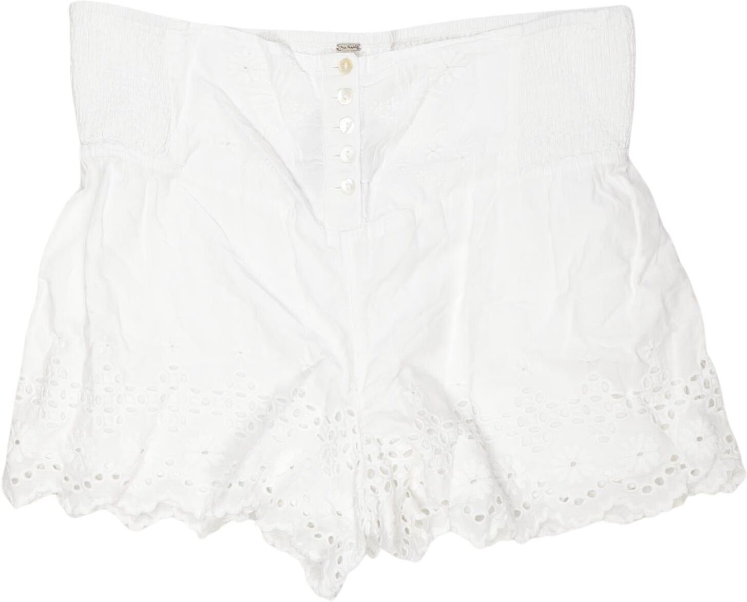 Free People Damen Shorts, Weiß, Gr. L, Baumwolle - Second Hand