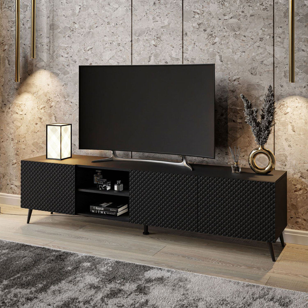 George Oliver Fredrickson TV Stand Black 50" H x 195" W x 42" D