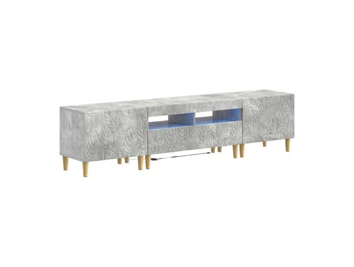 vidaXL TV-Schrank 3-teiliges LED TV Regal DELFT Betongrau Holzwerkstoff