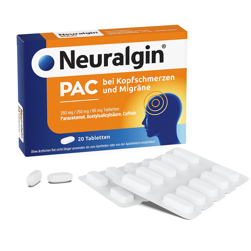 Neuralgin PAC bei Kopfschmerzen und Migräne Tabl. 20 St Tabletten