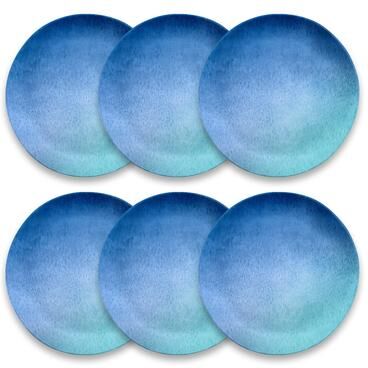 "Abode Homewares Oceanic Ombre Melamine Dinner Plate - 10.5"" - Set of 6"