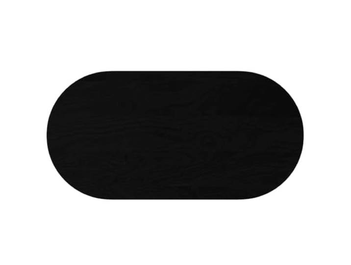 HGPOTUY Tischplatte Dunkelbraun 120x60x2 cm Massivholz Eiche Oval Ovale Form, glatte Oberfläche, pflegeleicht, für Couchtisch, Beistelltisch, Stehtisch, Unikat in Farbe und Maserung
