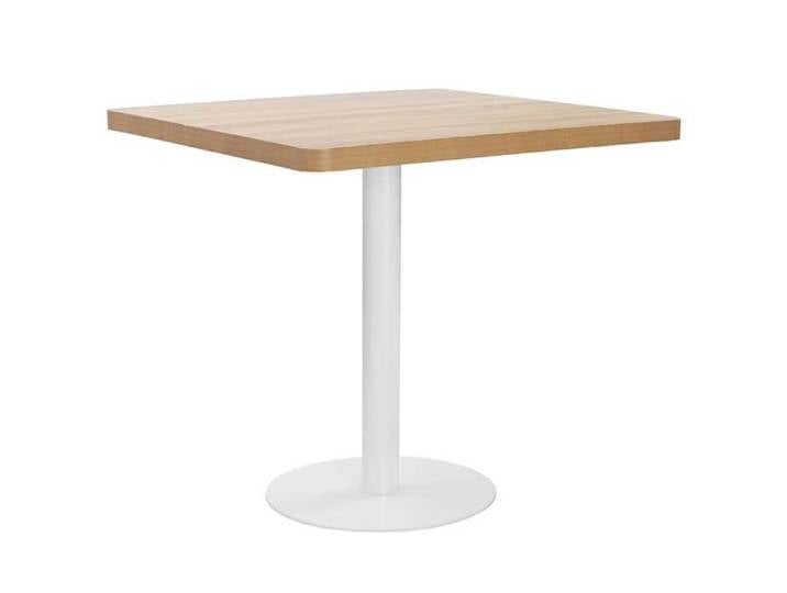 Table de bistro clair - 80x80 cm - 2 L - MDF - Marron - Design Artisanat Français - Style Champêtre Authentique - Pour Intérieur