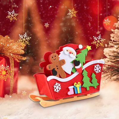 Multisell Products Hub Santa Claus Gingerbread Christmas Felt Sleigh Ornament For Interior Desktop Tree And Gift Decoration Santa Claus Gingerbread Christmas Felt Sleigh Ornament For Interior Desktop Tree And Gift Decoration
