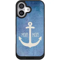 Nivocase Handyhülle für Apple iPhone 17 Hülle NIVOpure Case Schwarz Anker Blau maritim (Apple iPhone 17), Smartphone Hülle, Schwarz