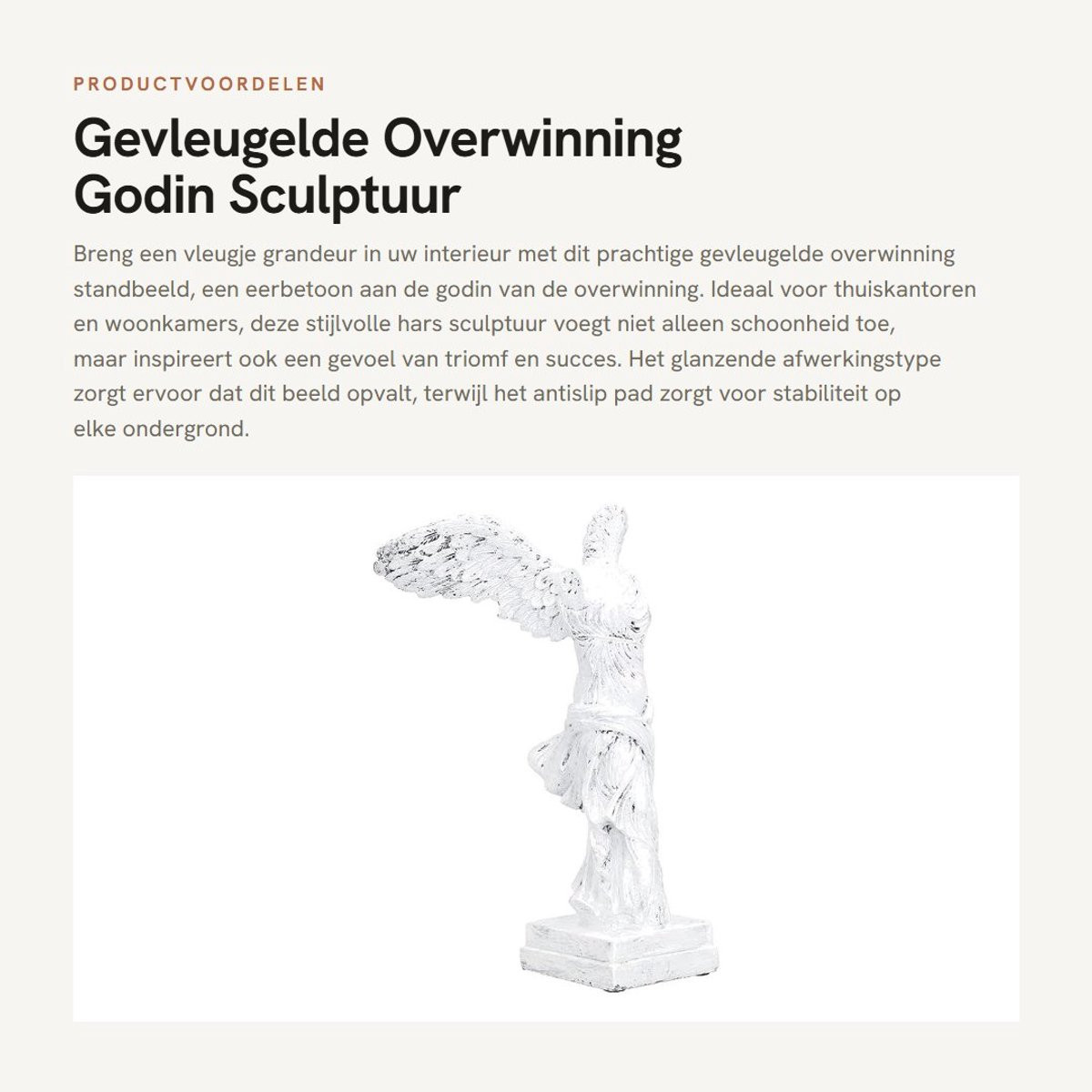 Dailygoods Hars Sculptuur Standbeeld Gevleugelde Overwinning