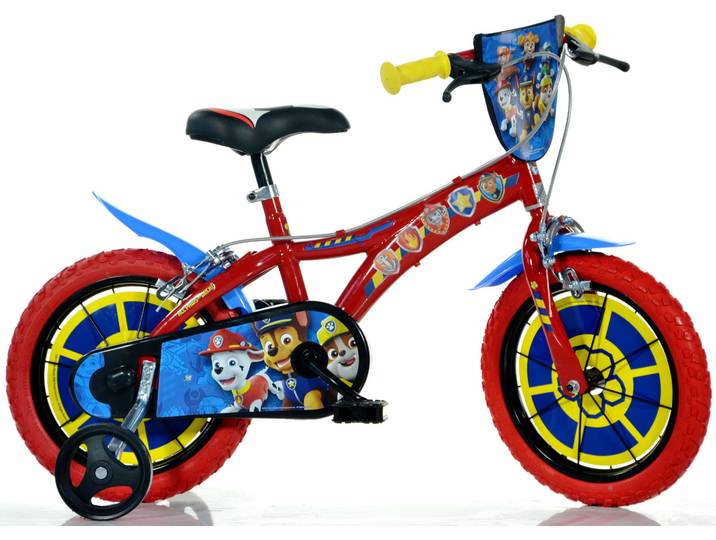 Kinderfahrrad DINO BIKES 14 Paw Patrol Kinderfahrrad Stützräder ergonomischer Sattel 3–5Jahre Gr. 26, rot, Fahrräder, Kinder, 26cm, 14 Zoll (35,56cm), Kinderfahrrad, mit Stützrädern und Frontschild