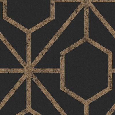 Graham & Brown Rinku Black and Gold Wallpaper