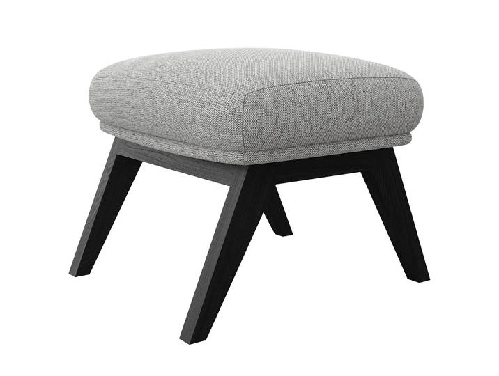 Repose-pieds AUDREY 54 x 41 x 41cm Gris/Gris lumineux Noir Tissu Saia: Gris clair