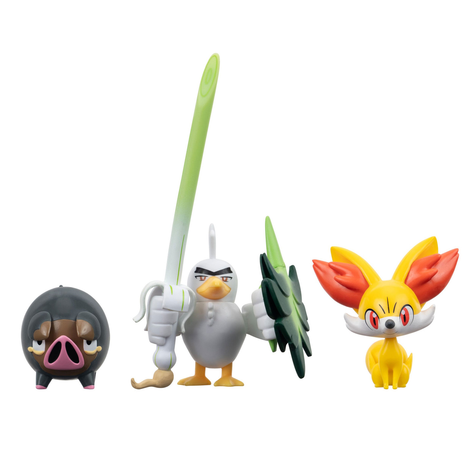 Jazwares Pokémon Battle Figure Set met 3 figuren: Fynx, Ferkuli en Lauchzelot, 5 cm